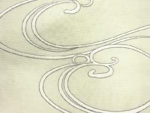 アンティーク　絽流水模様刺繍名古屋帯